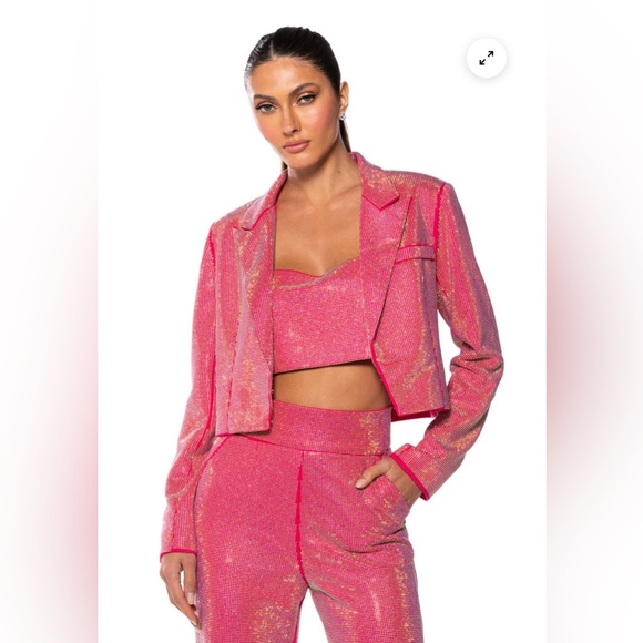 AKIRA Jackets & Blazers - NWT AKIRA- CENTER OF ATTENTION RHINESTONE BLAZER IN PINK
